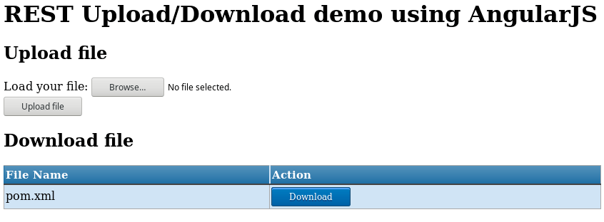 REST upload download demo example REST upload download demo example