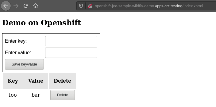 Code Ready Containers tutorial openshift wildfly