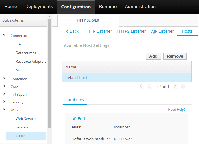 wildfly virtual host configuration