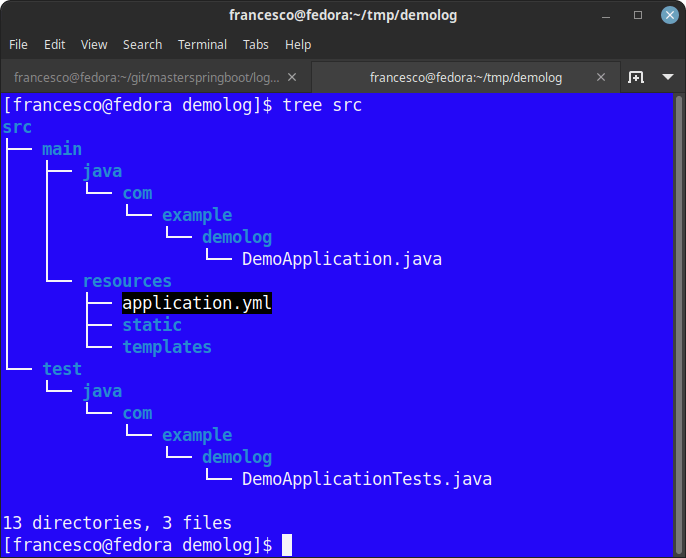 spring boot application.yml logging